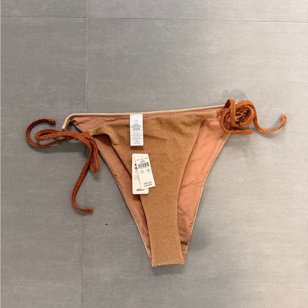 Aerie Glittery Gold Bikini Bottom